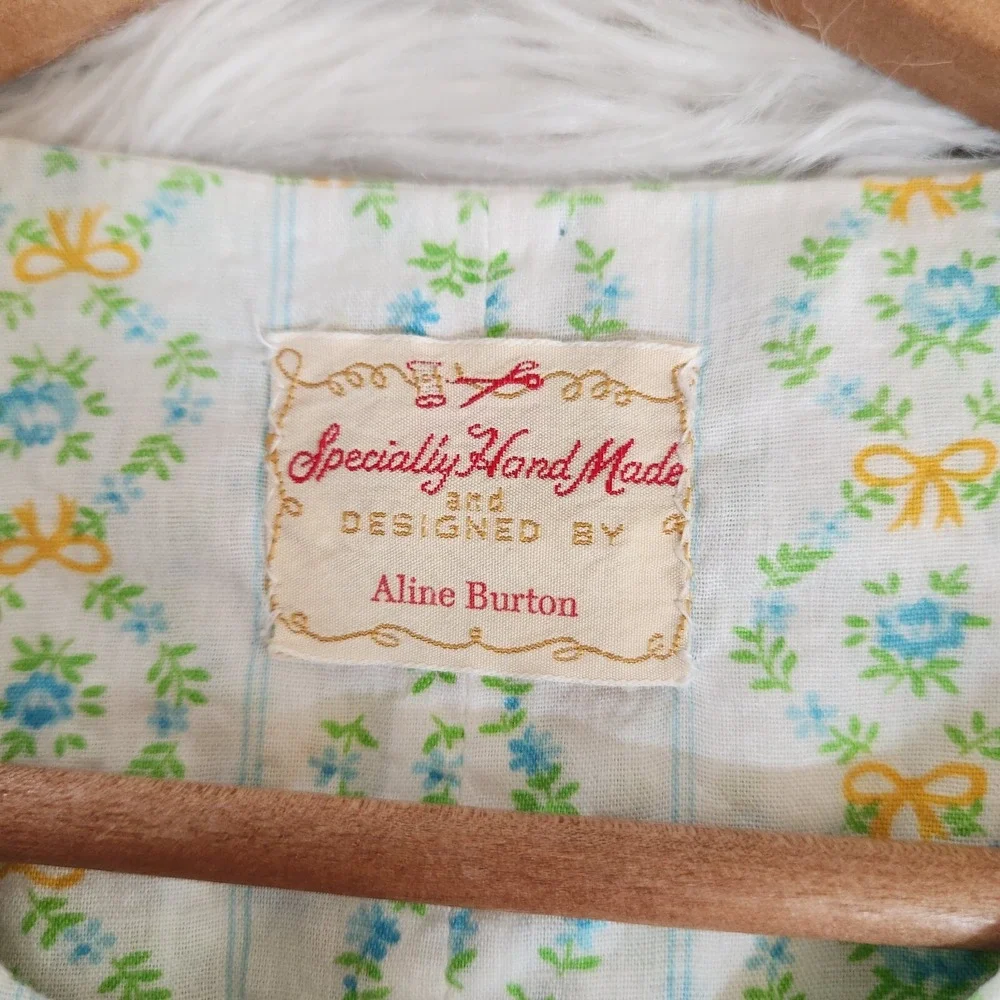 70s Vtg Handmade Maxi Prairie Dress‎ Roses Floral Seersucker cottagecore - Picture 2 of 16